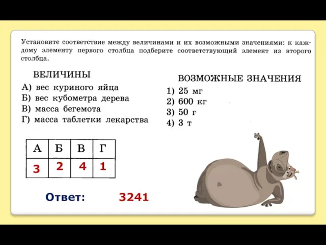 3 2 4 1 Ответ: 3241