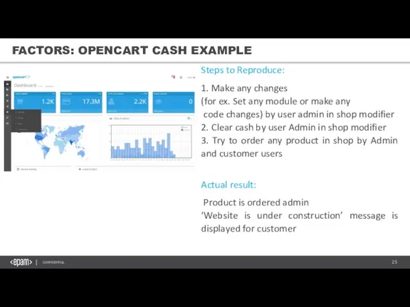 FACTORS: OPENCART CASH EXAMPLE Steps to Reproduce: 1. Make any changes (for