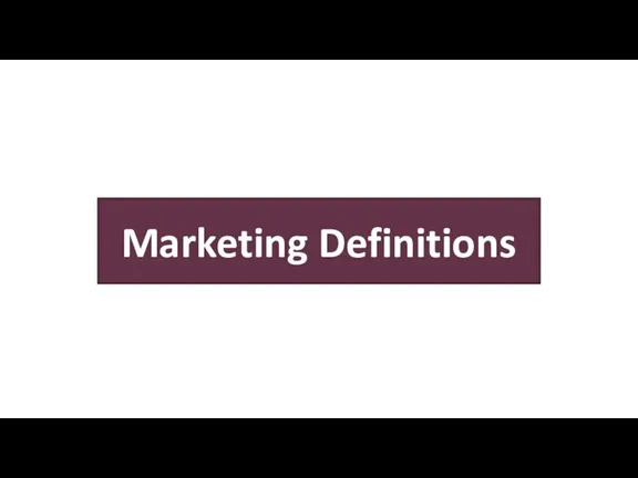 Marketing Definitions