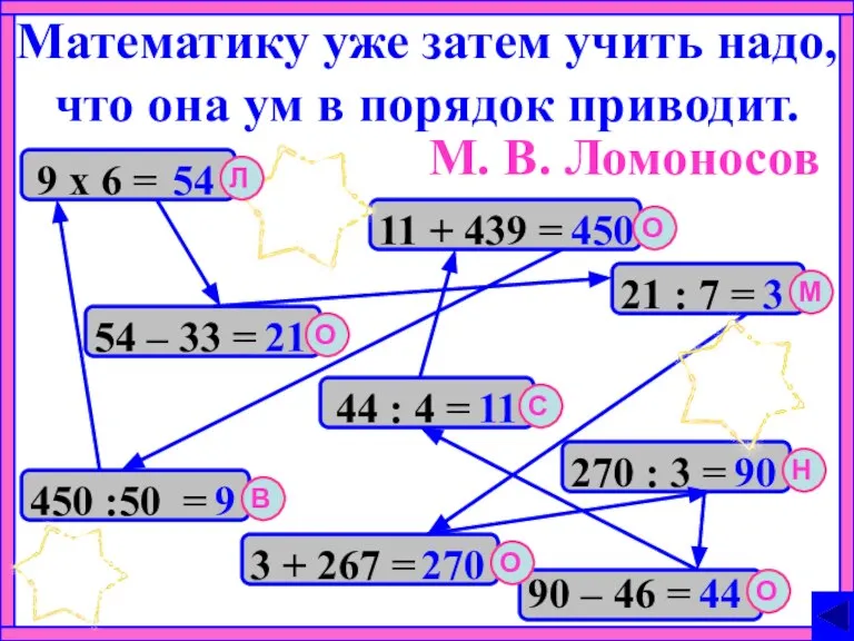 Математику уже затем учить надо, что она ум в порядок приводит. 450