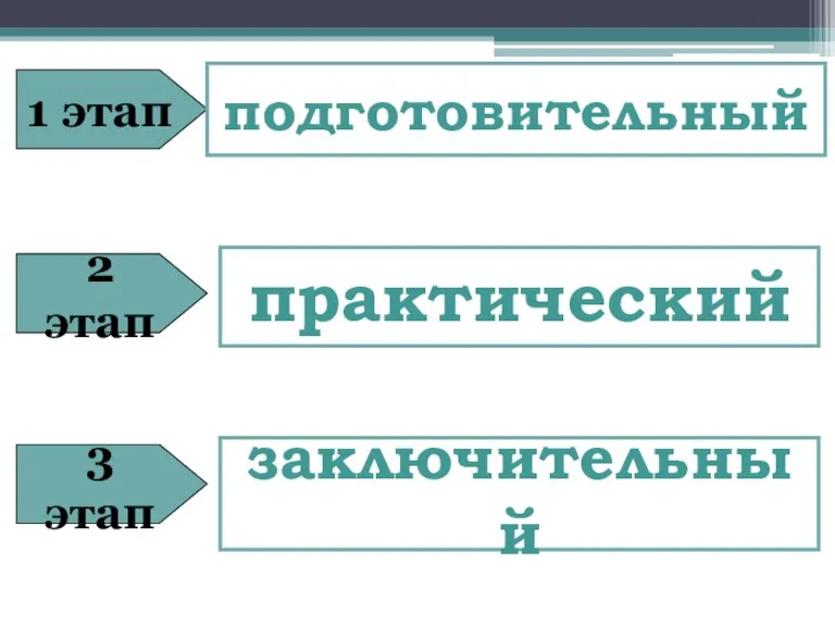 1 этап подготовительный практический заключительный 2 этап 3 этап