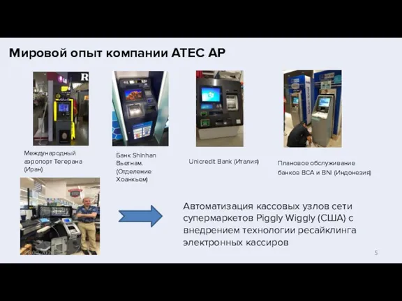 Мировой опыт компании ATEC AP Международный аэропорт Тегерана (Иран) Банк Shinhan Вьетнам.