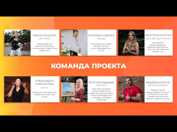 КОМАНДА ПРОЕКТА ЯНА КУРЫШОВА LADY DANCE Неоднократная чемпионка России в номинациях Street