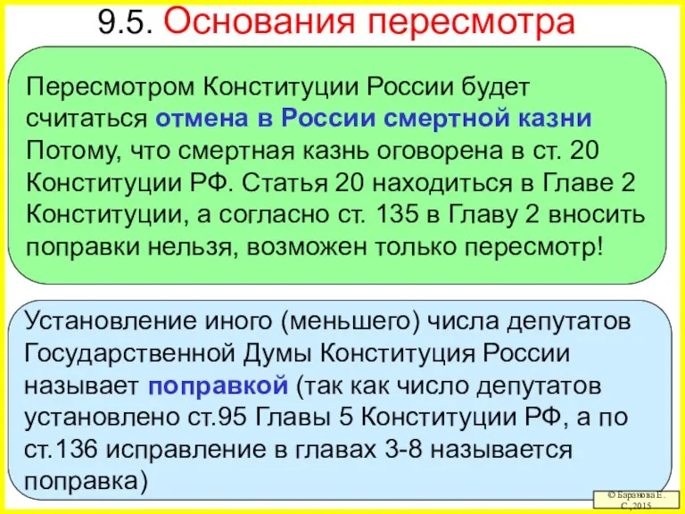 Установление иного (меньшего) числа депутатов Государственной Думы Конституция России называет поправкой (так