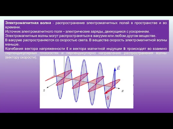Электромагнитная волна - распространение электромагнитных полей в пространстве и во времени. Источник