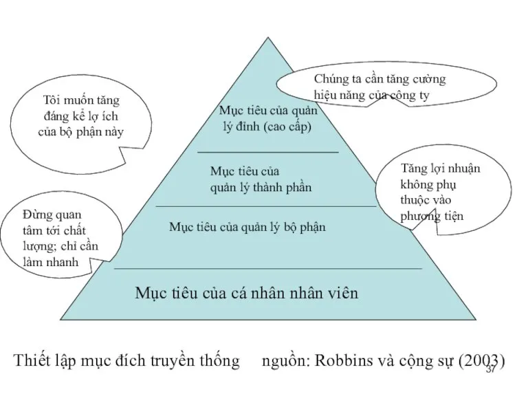 Mục tiêu của quản lý đỉnh (cao cấp) Mục tiêu của quản