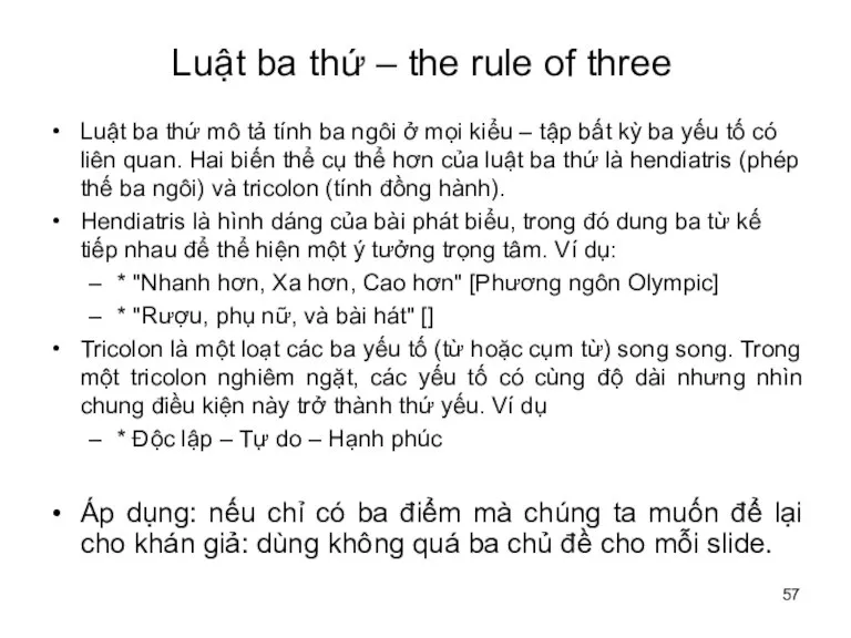 Luật ba thứ – the rule of three Luật ba thứ mô