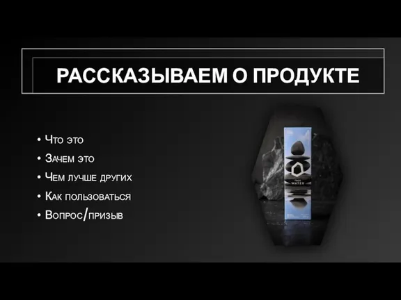 РАССКАЗЫВАЕМ О ПРОДУКТЕ Что это Зачем это Чем лучше других Как пользоваться Вопрос/призыв