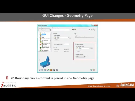 2D Boundary curves content is placed inside Geometry page. GUI Changes - Geometry Page