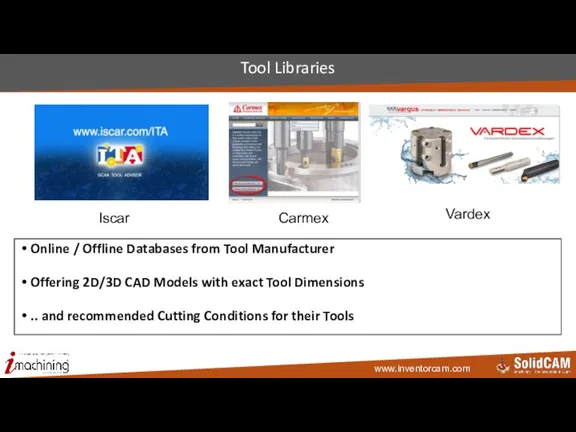 Tool Libraries Online / Offline Databases from Tool Manufacturer Offering 2D/3D CAD