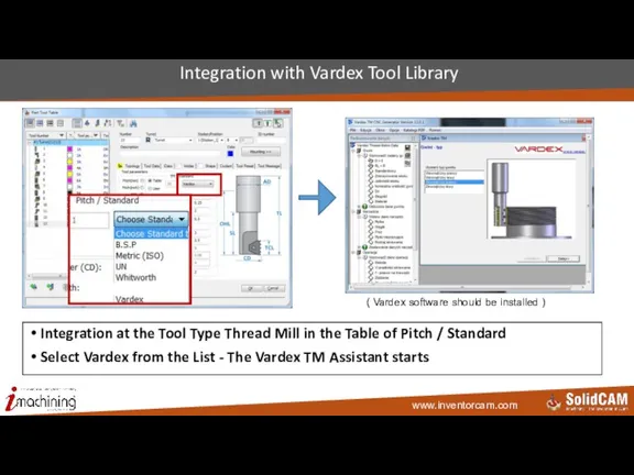 Integration with Vardex Tool Library ( Vardex software should be installed )