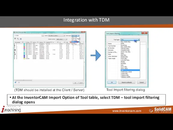 Integration with TDM (TDM should be installed at the Client / Server)
