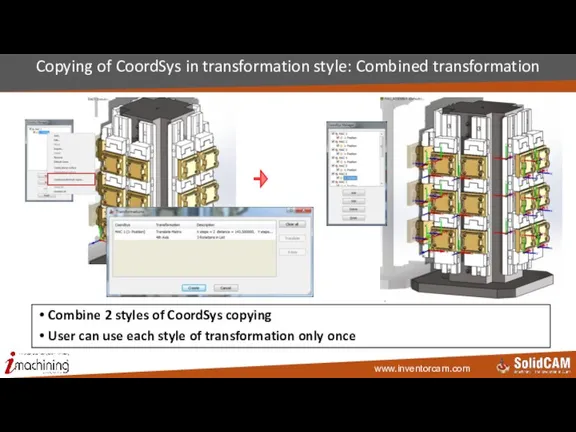 Copying of CoordSys in transformation style: Combined transformation Combine 2 styles of