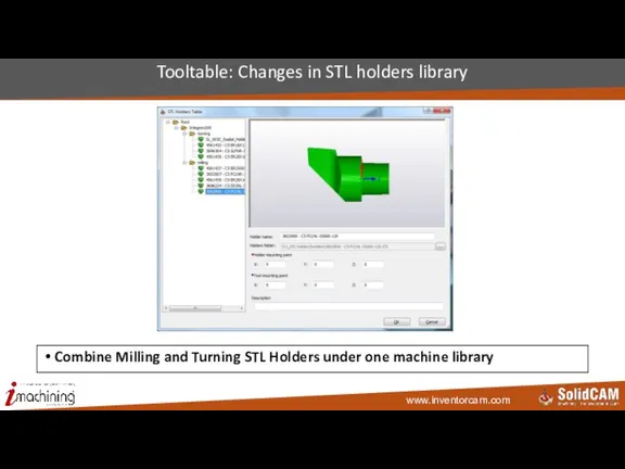 Tooltable: Changes in STL holders library Combine Milling and Turning STL Holders under one machine library