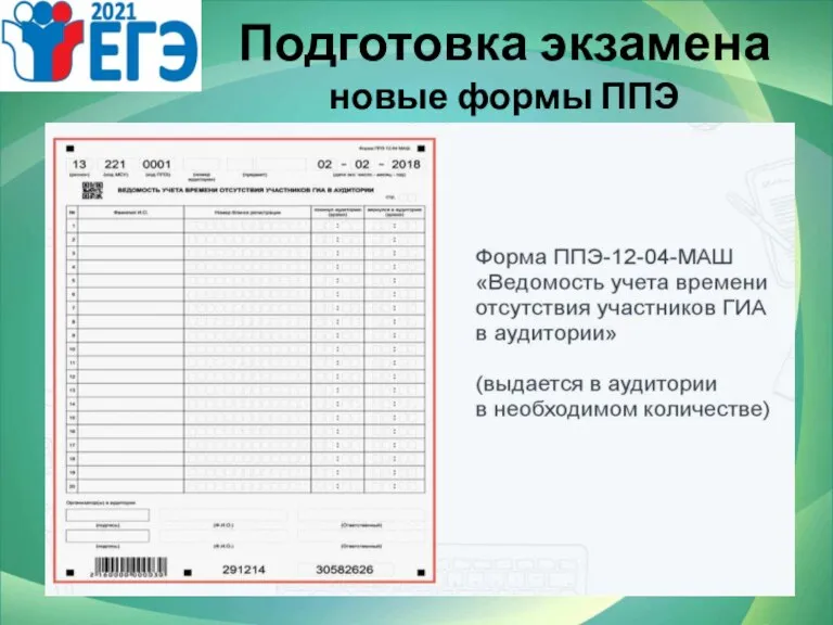 Подготовка экзамена новые формы ППЭ