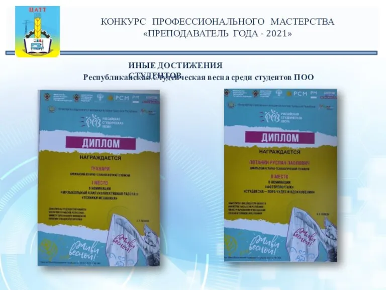 Республиканская Студенческая весна среди студентов ПОО ИНЫЕ ДОСТИЖЕНИЯ СТУДЕНТОВ