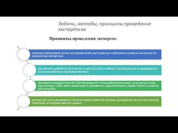 Задачи, методы, принципы проведения экспертизы Принципы проведения экспертиз