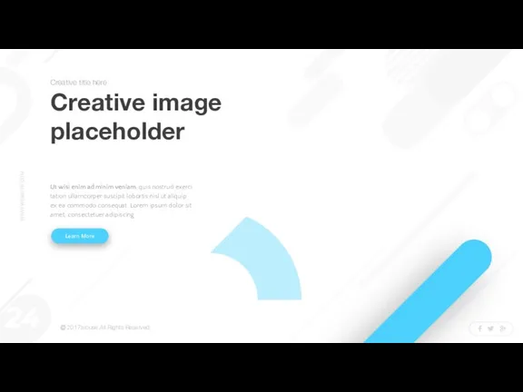 Creative image placeholder Learn More Ut wisi enim ad minim veniam, quis