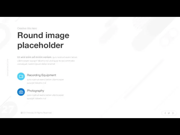 Round image placeholder quis nostrud exerci tation ullamcorper suscipit lobortis nisl Recording