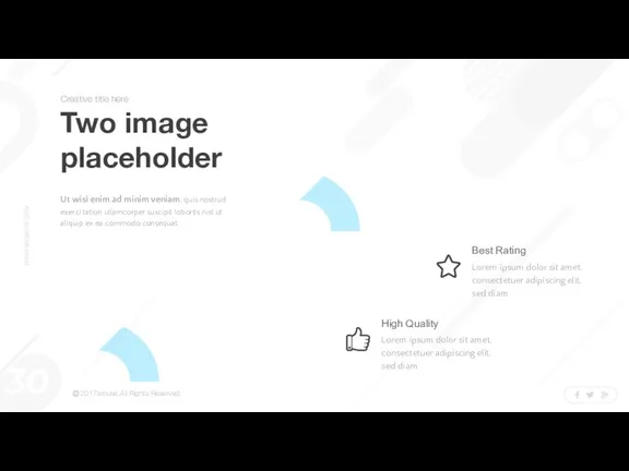 Two image placeholder Ut wisi enim ad minim veniam, quis nostrud exerci