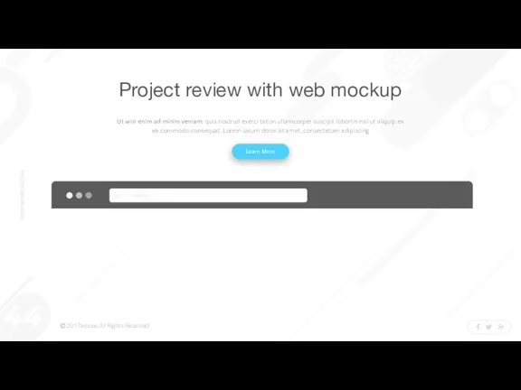 Project review with web mockup Ut wisi enim ad minim veniam, quis