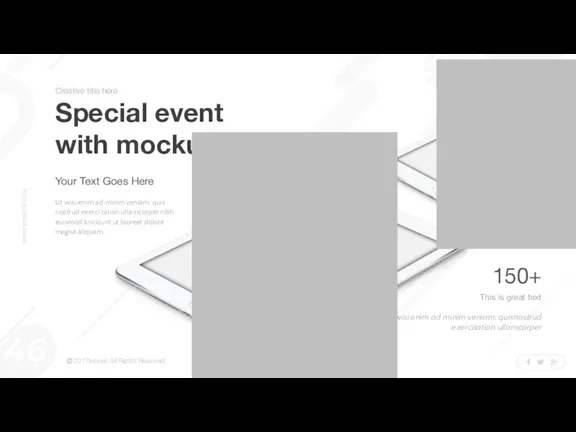 Special event with mockup Ut wisi enim ad minim veniam, quis nostrud