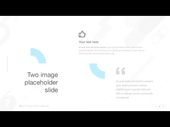 Two image placeholder slide Ut wisi enim ad minim veniam, quis nostrud