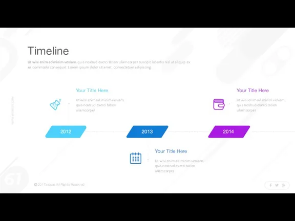 Timeline Ut wisi enim ad minim veniam, quis nostrud exerci tation ullamcorper