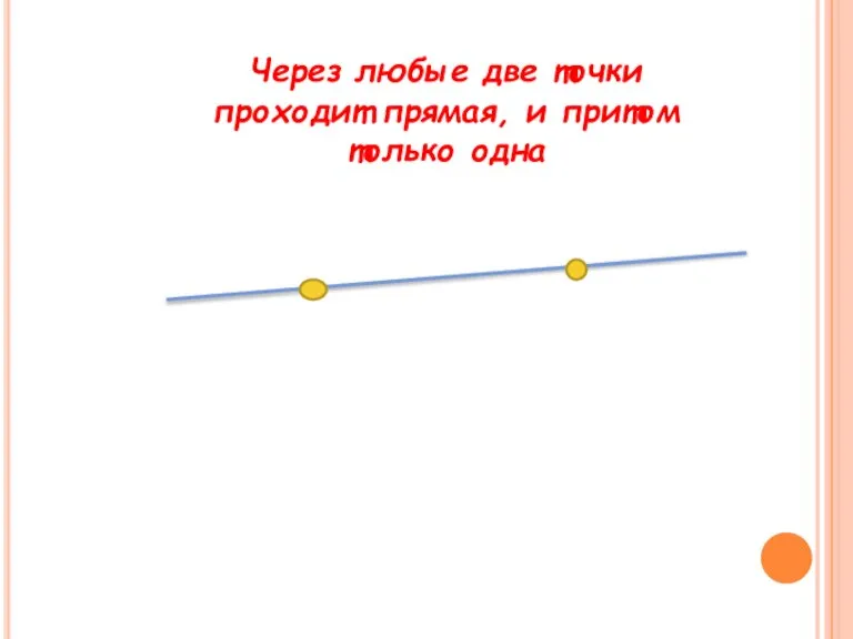 Через любые две точки проходит прямая, и притом только одна