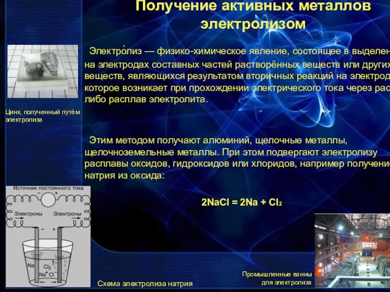 Электро́лиз — физико-химическое явление, состоящее в выделении на электродах составных частей растворённых