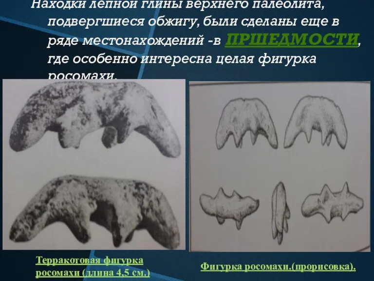 Находки лепной глины верхнего палеолита, подвергшиеся обжигу, были сделаны еще в ряде