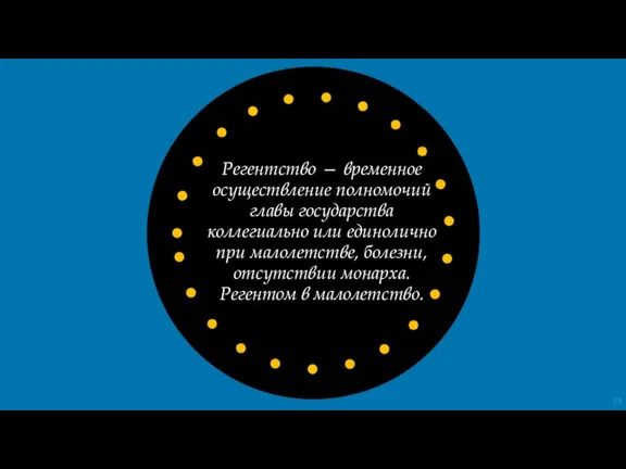 Регентство — временное осуществление полномочий главы государства коллегиально или единолично при малолетстве,