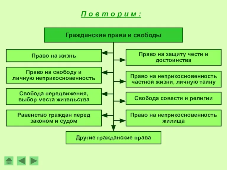 П о в т о р и м : Гражданские права и