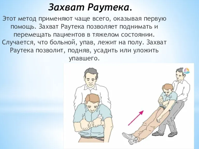 Захват Раутека. Этот метод применяют чаще всего, оказывая первую помощь. Захват Раутека