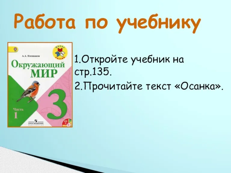 Работа по учебнику 1.Откройте учебник на стр.135. 2.Прочитайте текст «Осанка».