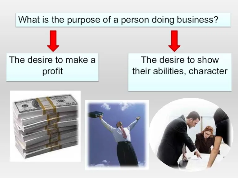 What is the purpose of a person doing business? The desire to