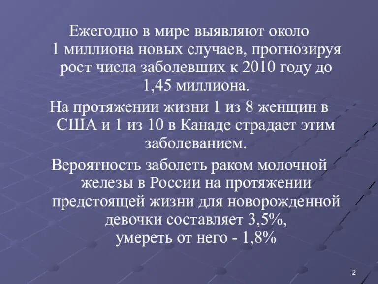 Ежегодно в мире выявляют около 1 миллиона новых случаев, прогнозируя рост числа