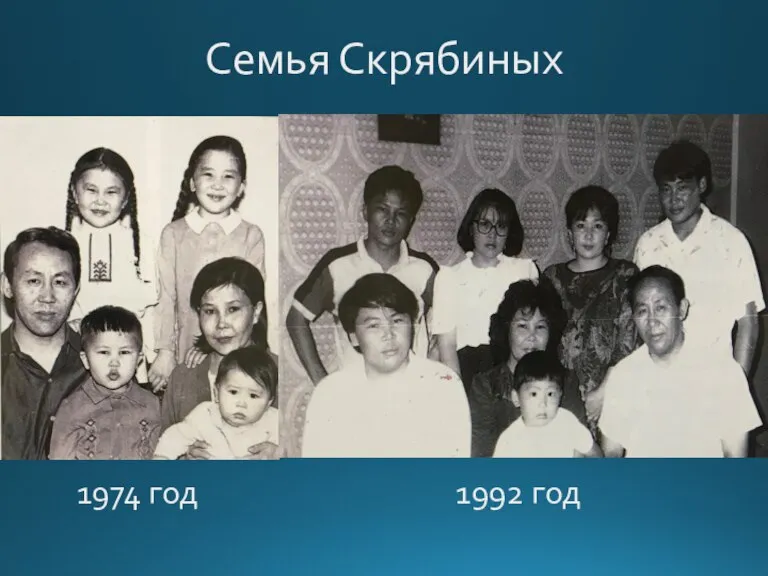 Семья Скрябиных 1974 год 1992 год