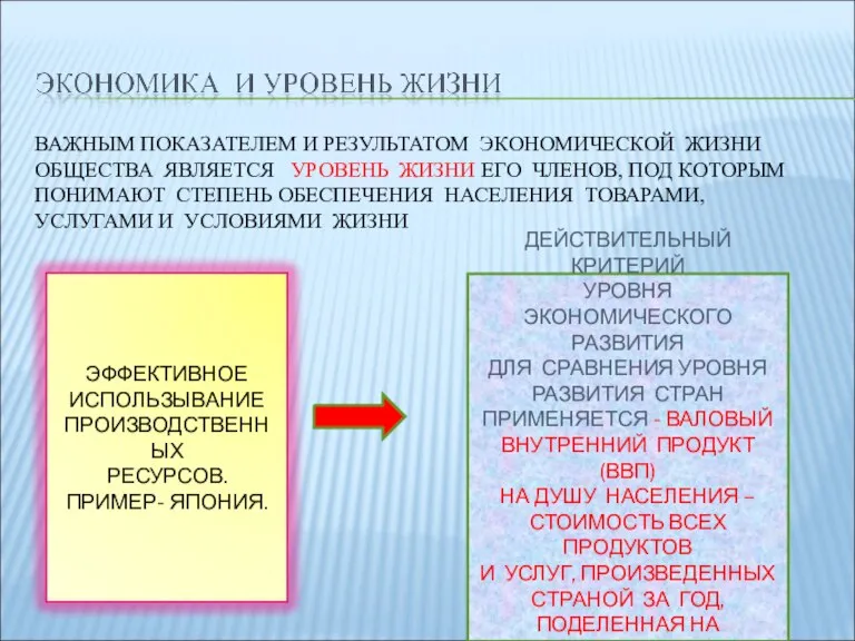 ВАЖНЫМ ПОКАЗАТЕЛЕМ И РЕЗУЛЬТАТОМ ЭКОНОМИЧЕСКОЙ ЖИЗНИ ОБЩЕСТВА ЯВЛЯЕТСЯ УРОВЕНЬ ЖИЗНИ ЕГО ЧЛЕНОВ,