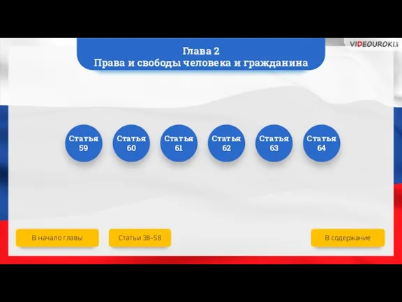 Глава 2 Права и свободы человека и гражданина В начало главы В содержание Статьи 38–58