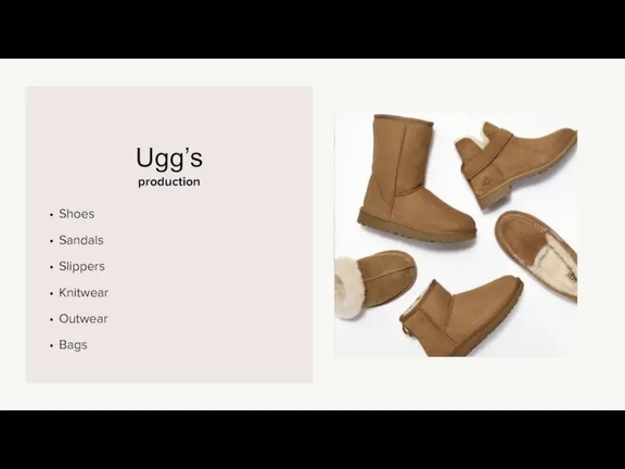 production Ugg’s Shoes Sandals Slippers Knitwear Outwear Bags