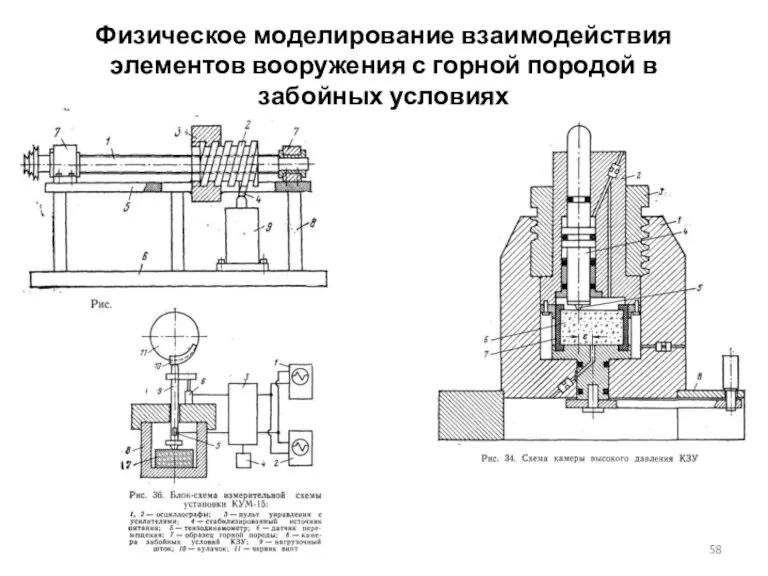 Физическое моделирование взаимодействия элементов вооружения с горной породой в забойных условиях