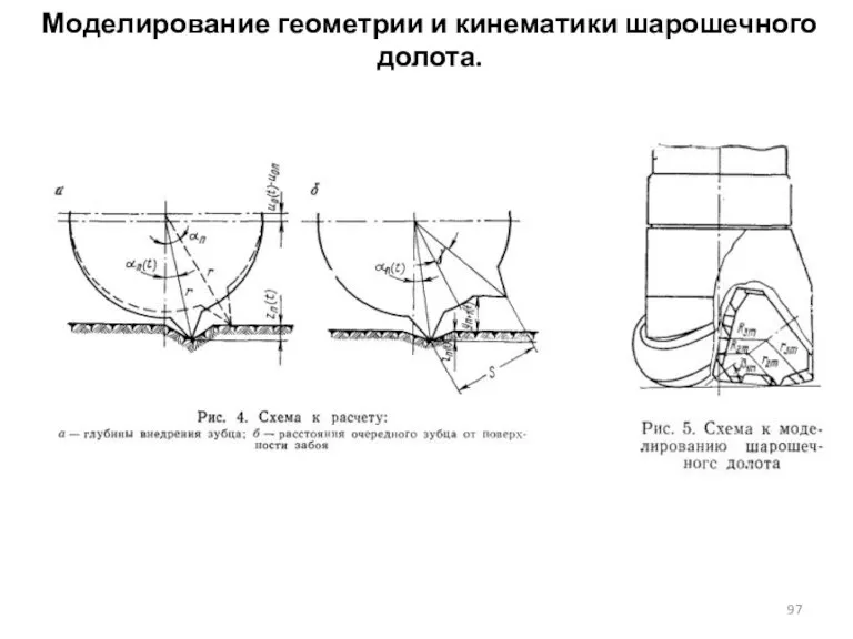 Моделирование геометрии и кинематики шарошечного долота.