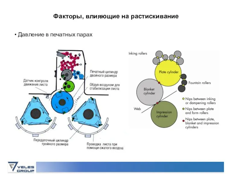 Давление в печатных парах Факторы, влияющие на растискивание