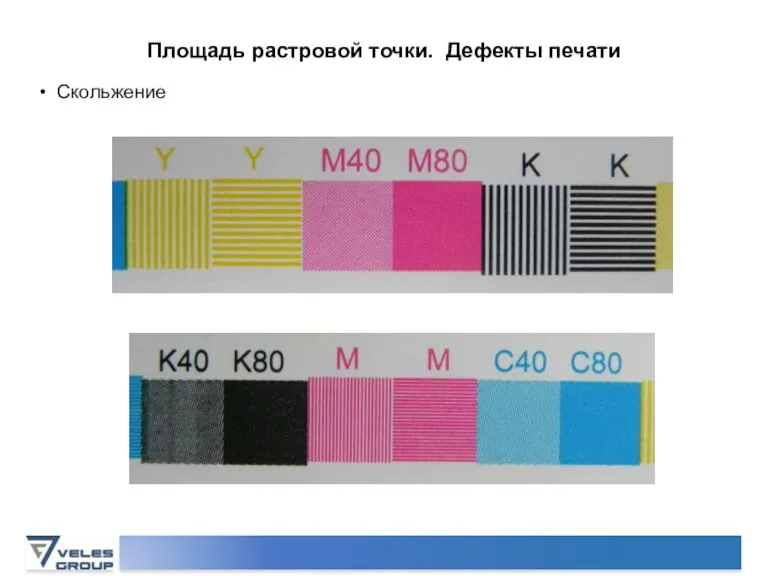 Площадь растровой точки. Дефекты печати Скольжение