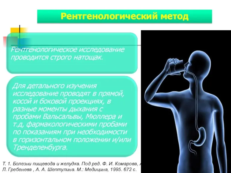 Рентгенологический метод Т. 1. Болезни пищевода и желудка. Под ред. Ф. И.