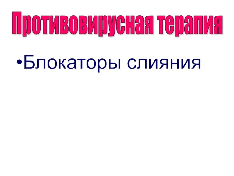 Блокаторы слияния Противовирусная терапия