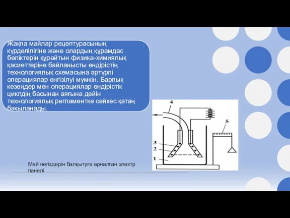 . Май негіздерін балқытуға арналған электр панелі