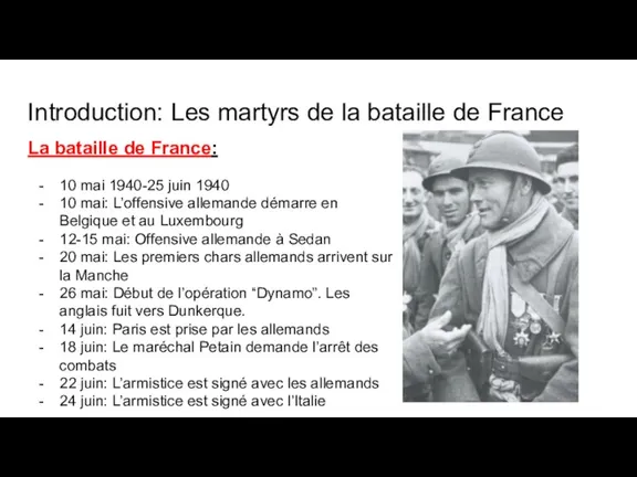 Introduction: Les martyrs de la bataille de France 10 mai 1940-25 juin