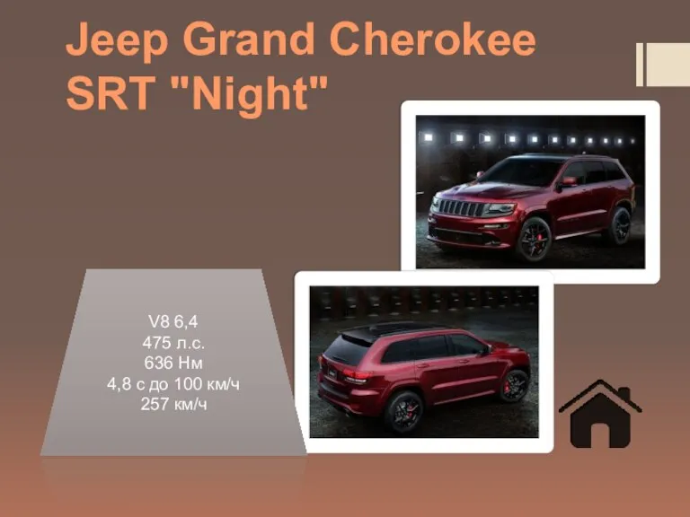 Jeep Grand Cherokee SRT "Night" V8 6,4 475 л.с. 636 Нм 4,8